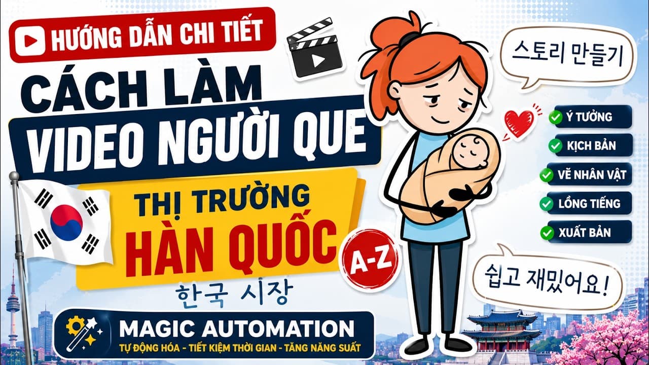 Ảnh bìa bài viết Tạo video hoạt hình người que 10 phút triệu view thị trường Hàn Quốc bằng AI và Auto CapCut
